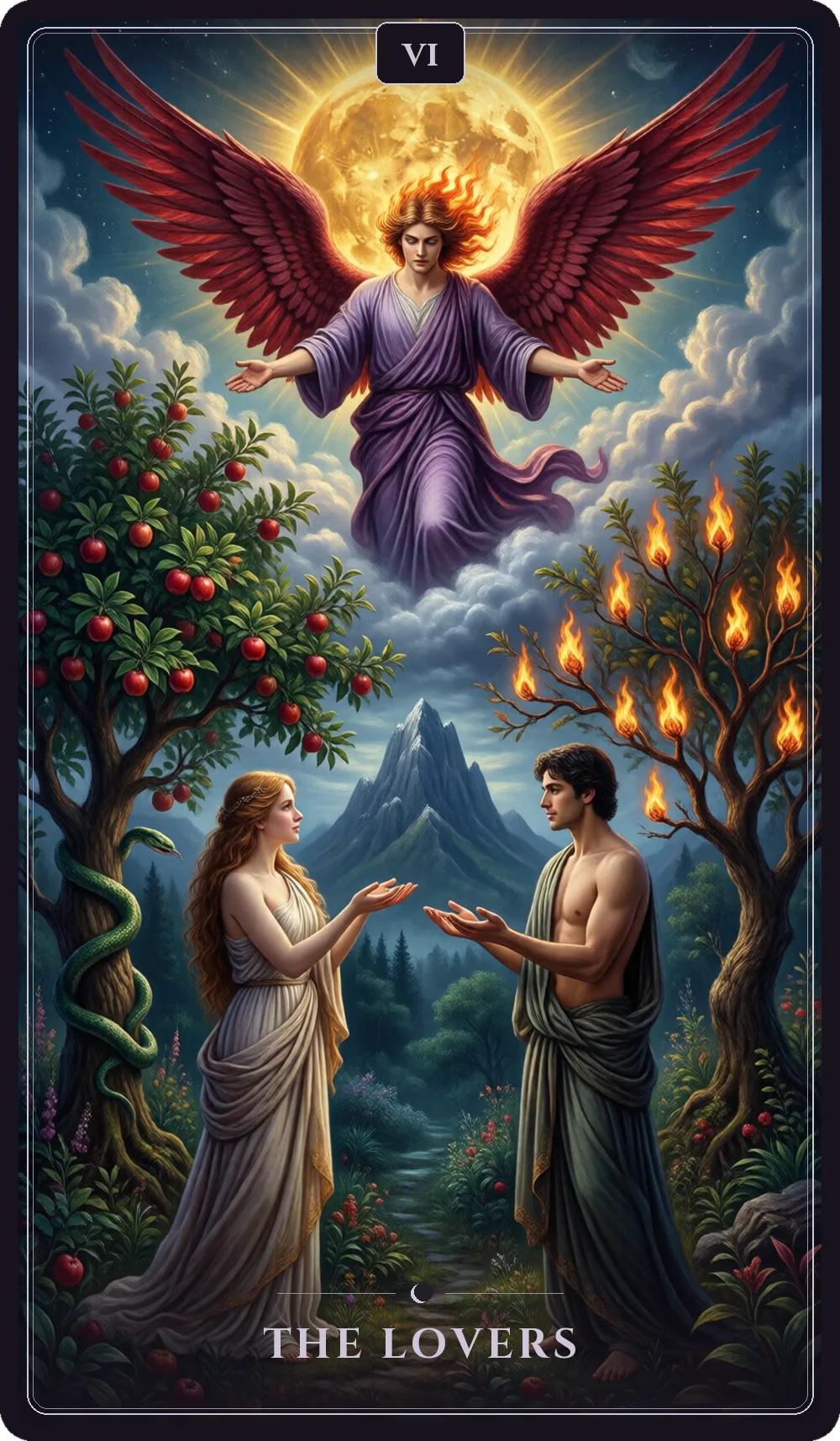 The Lovers tarot card