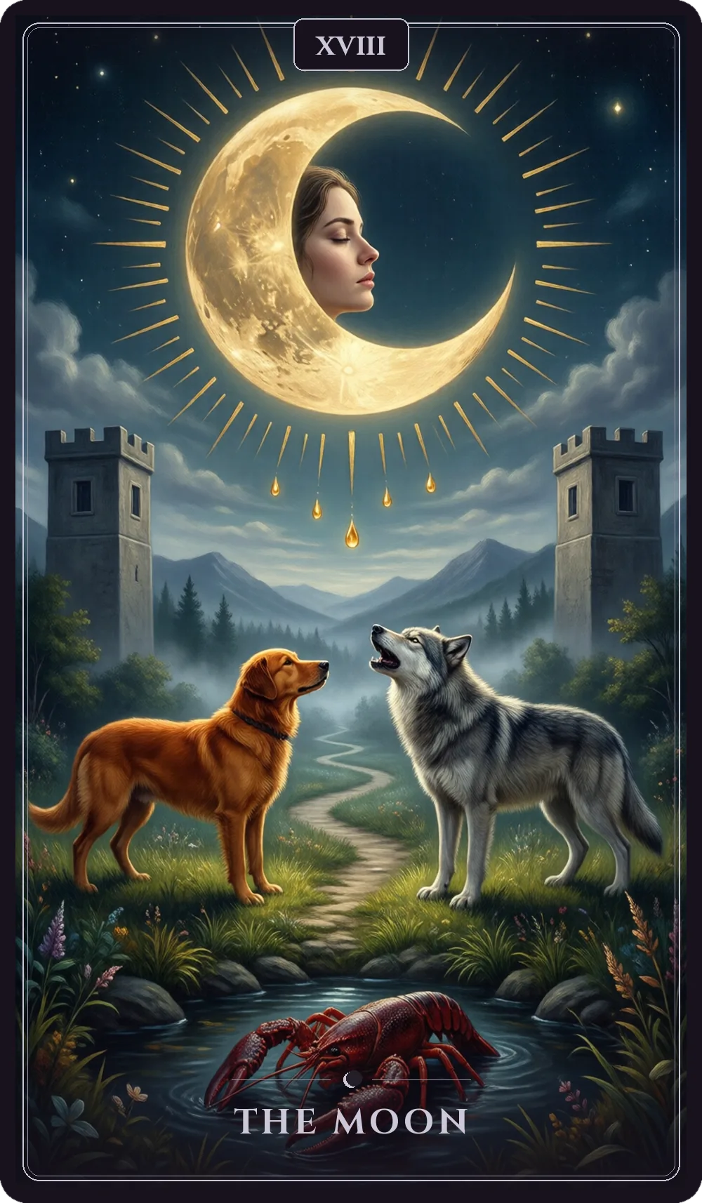 The Moon tarot card