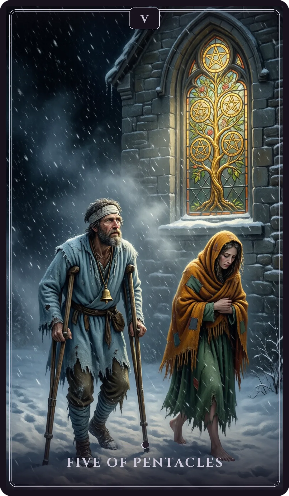 Five of Pentacles tarot card