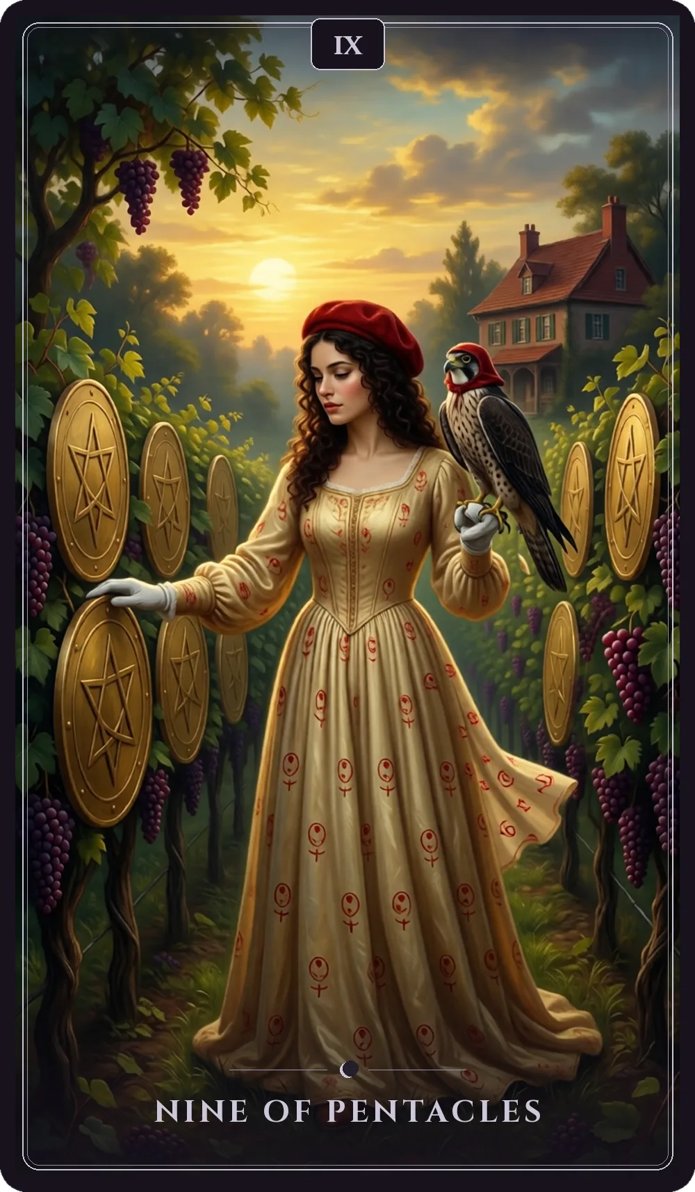 Nine of Pentacles tarot card