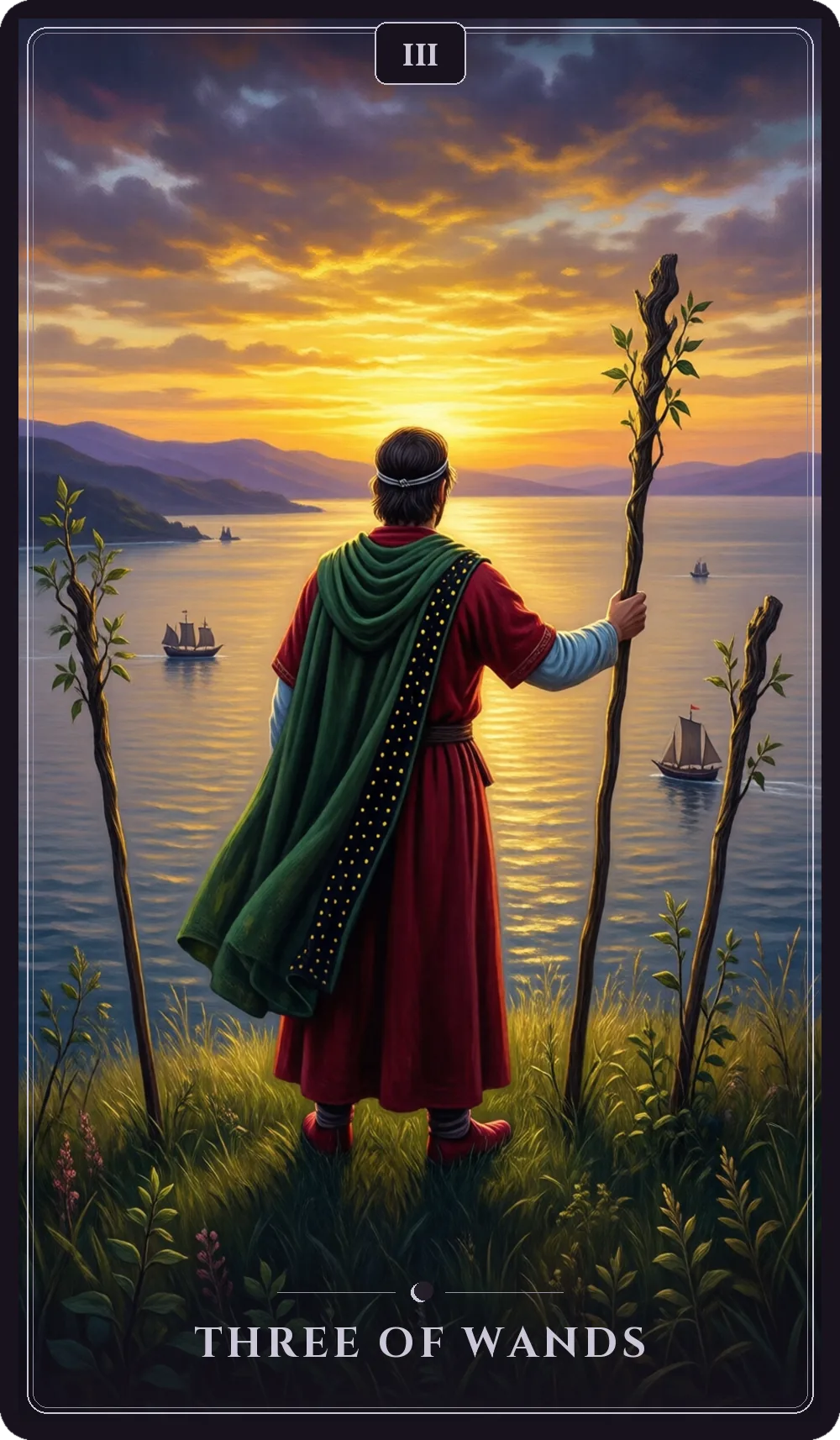 Three of Wands tarot card