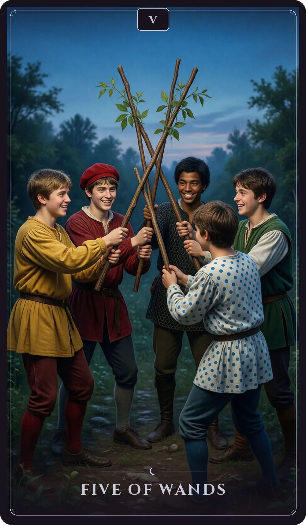 Five of Wands tarot card