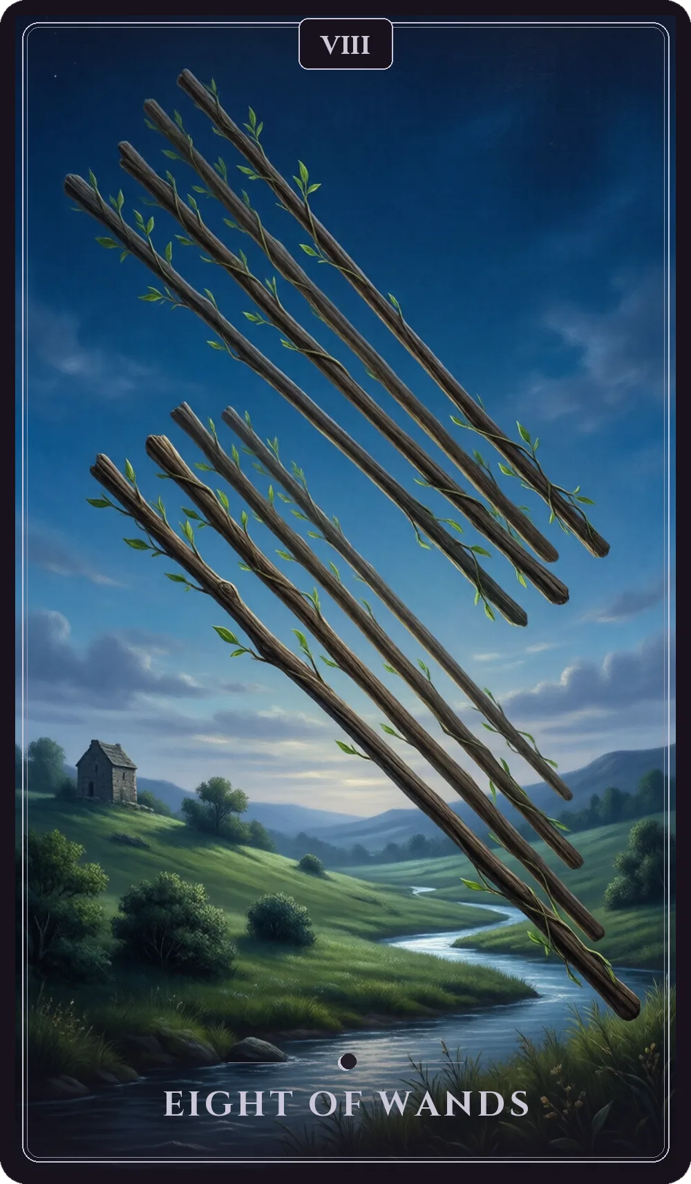 Eight of Wands tarot card