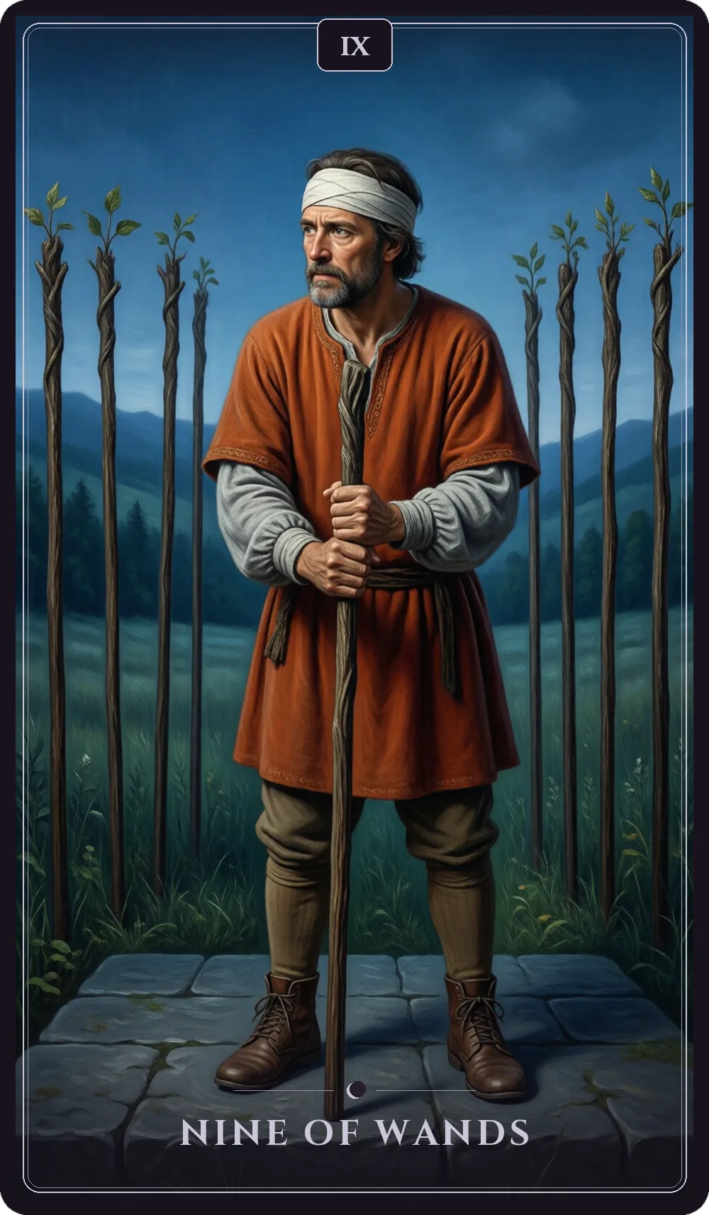 Nine of Wands tarot card
